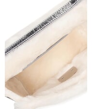 FURLA 1927 SOFT Mini handbag with shoulder strap white cotton+color silver+black - Women’s Bags - 6