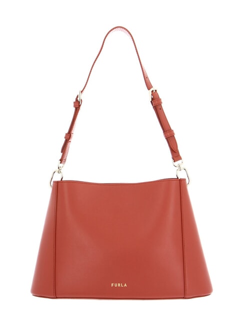 FLEUR Leather shoulder bag with shoulder strap cinnamon - Women’s Bags