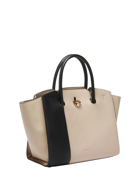 GENESI Leather handbag with shoulder strap fullmoon+black - Women’s Bags