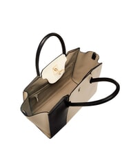 FURLA GENESI Leather handbag with shoulder strap fullmoon+black - Women’s Bags - 3