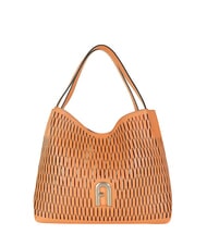 FURLA PRIMULA Perforated leather shoulder bag sunset - Women’s Bags - 3