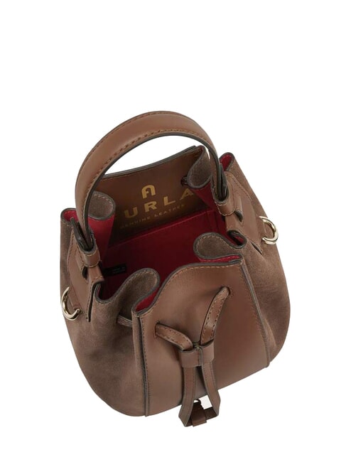 MIASTELLA Mini bucket bag in leather pralines - Women’s Bags
