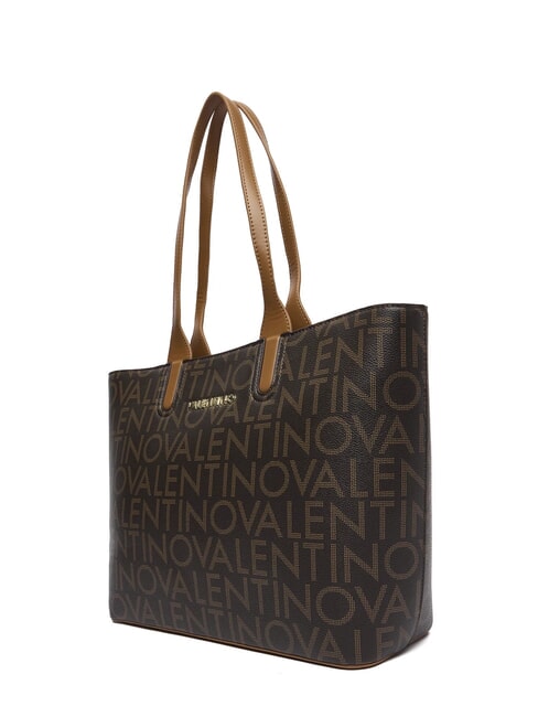REGINA RE Shoulder shopping bag with all-over logo dark/natural - Women’s Bags