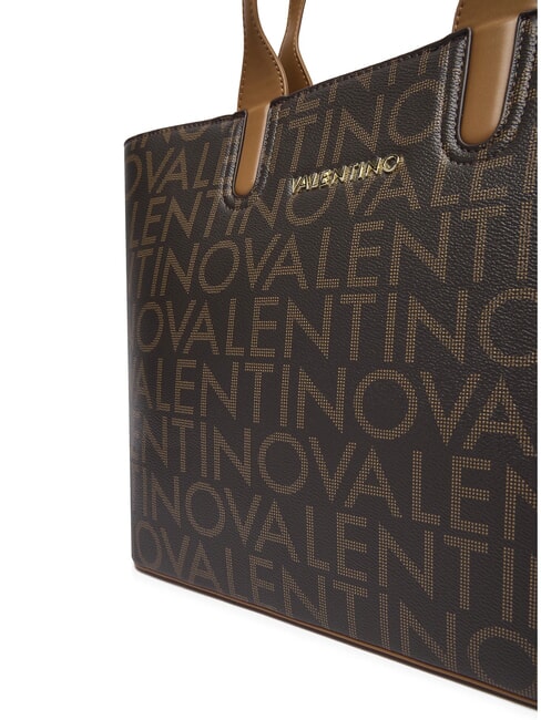 REGINA RE Shoulder shopping bag with all-over logo dark/natural - Women’s Bags