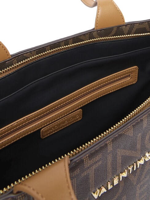 REGINA RE Shoulder shopping bag with all-over logo dark/natural - Women’s Bags