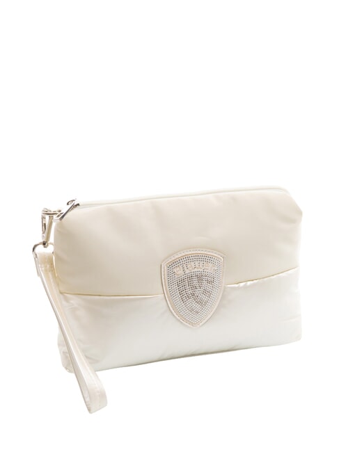 PADDED NYLON Soft clutch bag with rhinestone logo white - Women&rsquo;s Bags