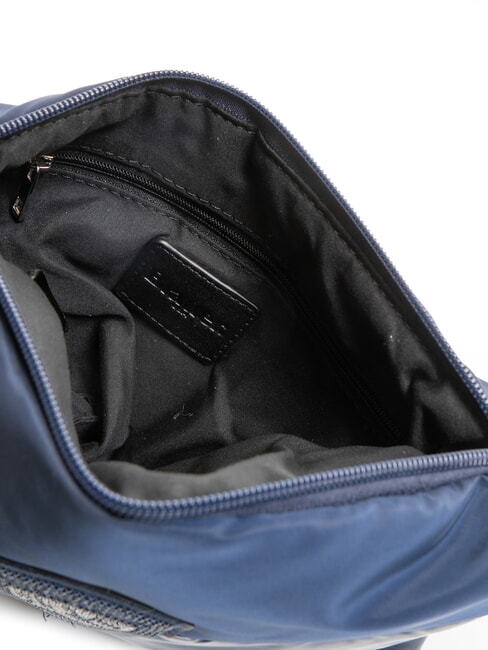 PADDED NYLON Soft clutch bag with rhinestone logo BLUE - Women&rsquo;s Bags