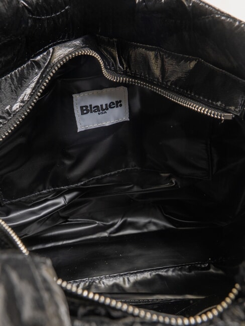 SOFTY Quilted shopping bag with shoulder strap BLACK - Women&rsquo;s Bags