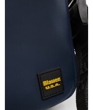 BLAUER RUBBER Small rubberized bag BLUE - Over-the-shoulder Bags for Men - 3