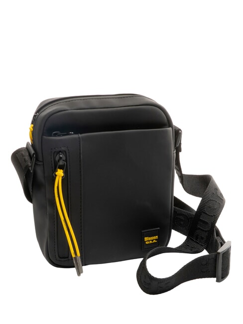 RUBBER Small rubberized bag BLACK - Over-the-shoulder Bags for Men