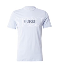 GUESS CHEST BOX Cotton T-shirt with print nimbus blue - T-shirt - 4