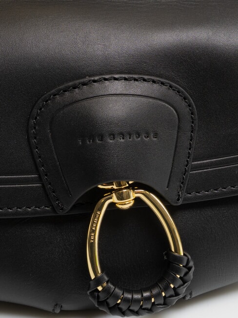 ERICA Leather shoulder bag Black Gold - Women’s Bags