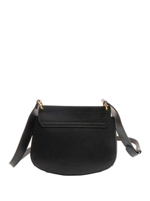 ERICA Leather shoulder bag Black Gold - Women’s Bags