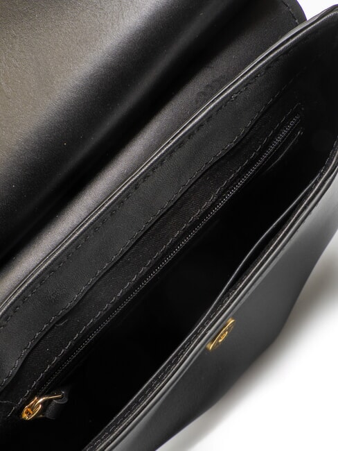 ERICA Leather shoulder bag Black Gold - Women’s Bags