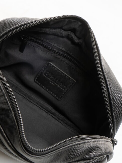 WALLSTREET Saffiano print bum bag with pocket BLACK - Hip pouches