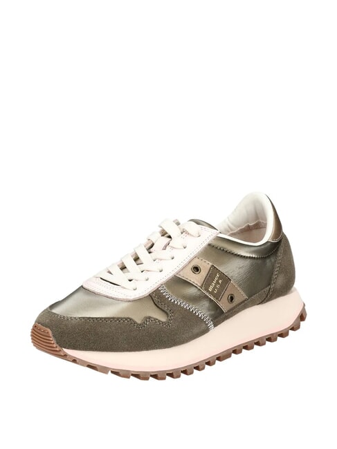 MILLEN Mixed leather sneakers taupe - Women’s shoes