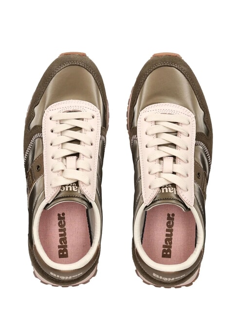 MILLEN Mixed leather sneakers taupe - Women&rsquo;s shoes