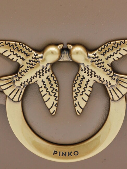 LOVE BOX Mini nappa bag with flap ginger biscuit-antique gold - Women’s Bags