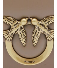 PINKO LOVE BOX Mini nappa bag with flap ginger biscuit-antique gold - Women’s Bags - 3