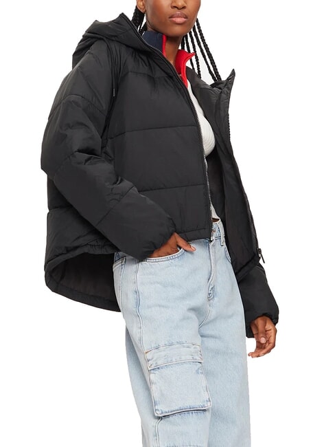 TH JEANS Puffer jacket with hood black - Women's down jackets