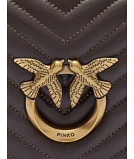 PINKO LOVE CLICK MINI Quilted nappa leather bag moro-antique gold - Women&rsquo;s Bags - 4