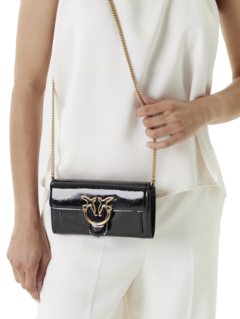 LOVE ONE Mini shiny shoulder bag black-antique gold - Women’s Bags