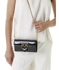PINKO LOVE ONE Mini shiny shoulder bag black-antique gold - Women’s Bags - 6