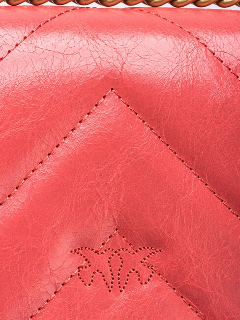 LOVE ONE MINI Mini bag in split leather coral. spiced-antique gold - Women’s Bags