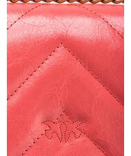 PINKO LOVE ONE MINI Mini bag in split leather coral. spiced-antique gold - Women’s Bags - 5