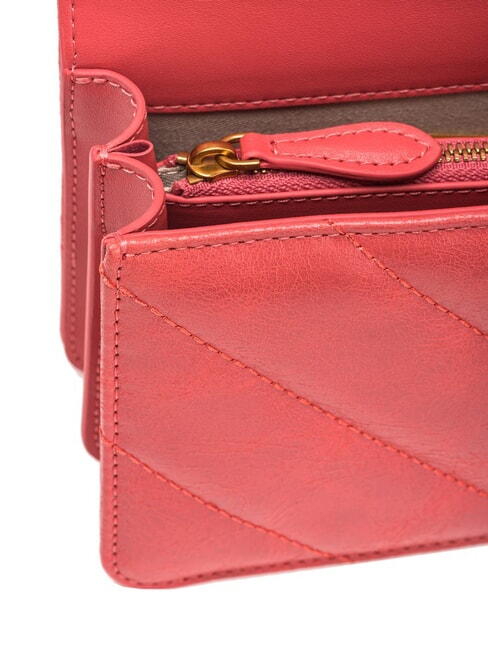 LOVE ONE MINI Mini bag in split leather coral. spiced-antique gold - Women’s Bags