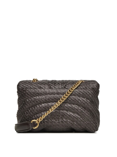 LOVE PUFF Mini shoulder bag in raffia moro-antique gold - Women’s Bags