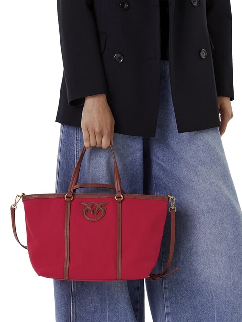 MIRANDA Shopping Bag with Shoulder Strap red/leather-antique gold - Women’s Bags