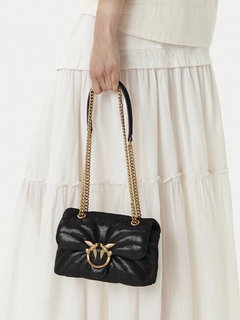 LOVE PUFF MINI Laminated leather bag gold/black-antique gold - Women’s Bags