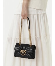 PINKO LOVE PUFF MINI Laminated leather bag gold/black-antique gold - Women’s Bags - 5