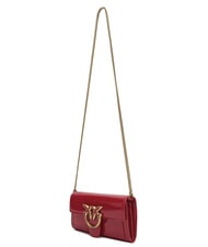 PINKO LOVE ONE Mini shiny shoulder bag red-antique gold - Women’s Bags - 3