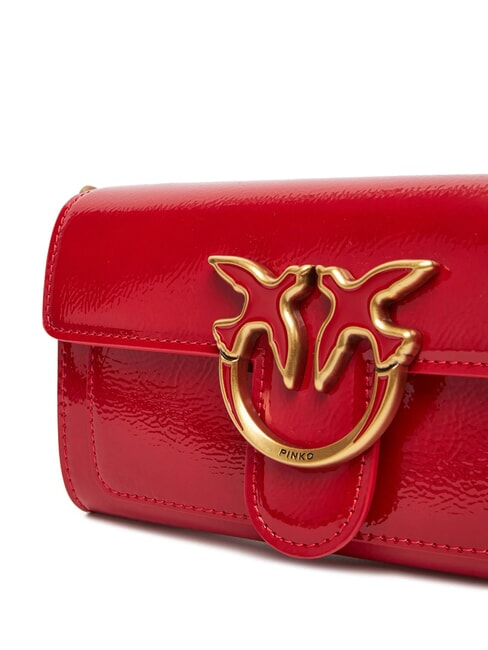 LOVE ONE Mini shiny shoulder bag red-antique gold - Women’s Bags