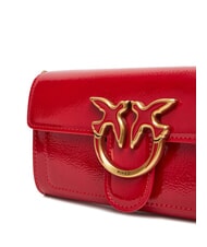 PINKO LOVE ONE Mini shiny shoulder bag red-antique gold - Women’s Bags - 4