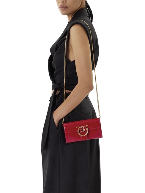 LOVE ONE Mini shiny shoulder bag red-antique gold - Women’s Bags