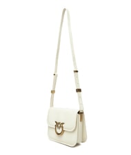 PINKO LOVE BOX Mini leather shoulder bag silk white-antique gold - Women’s Bags - 3