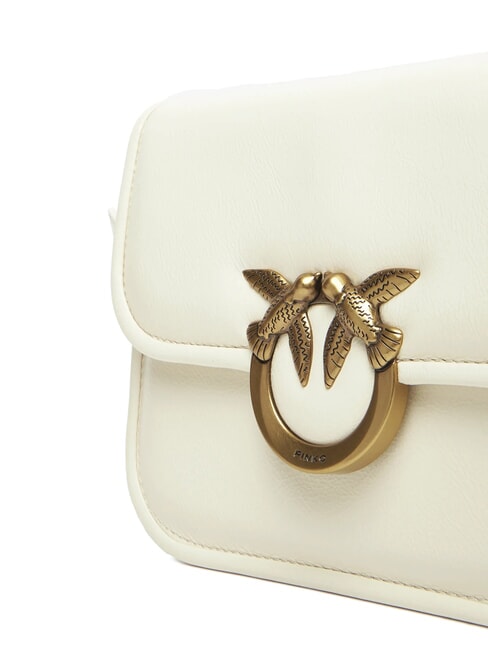 LOVE BOX Mini leather shoulder bag silk white-antique gold - Women’s Bags