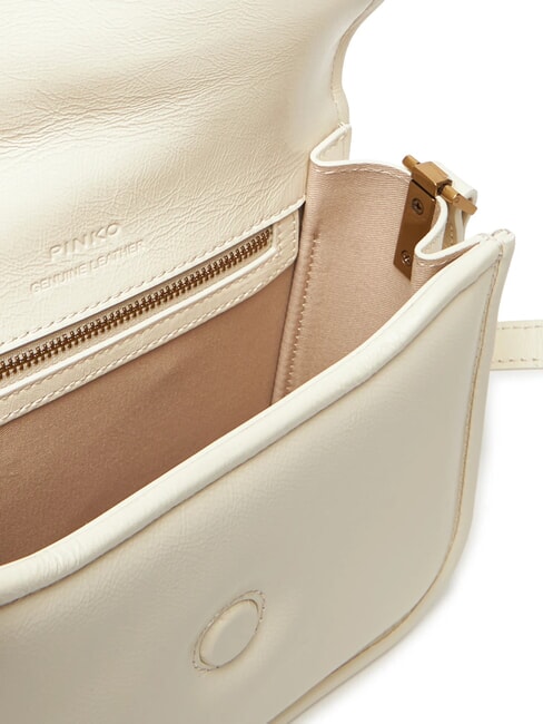 LOVE BOX Mini leather shoulder bag silk white-antique gold - Women’s Bags