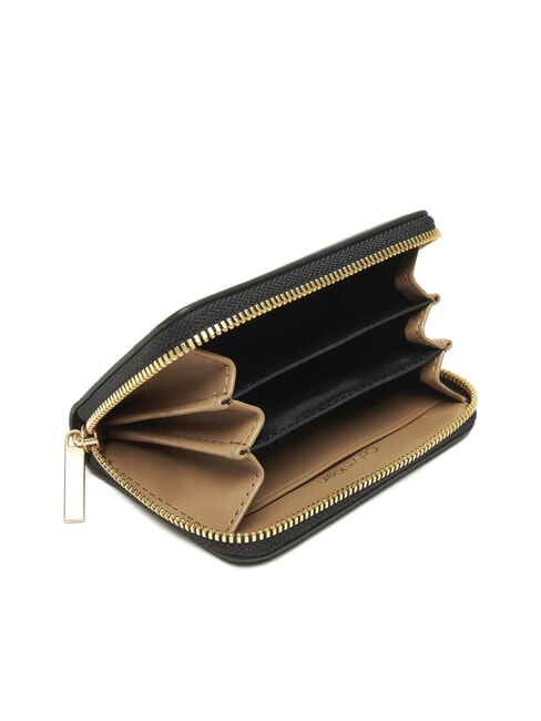 EMBOSSED LOGO Medium zip-around wallet black/toasted coconut - Women’s Wallets