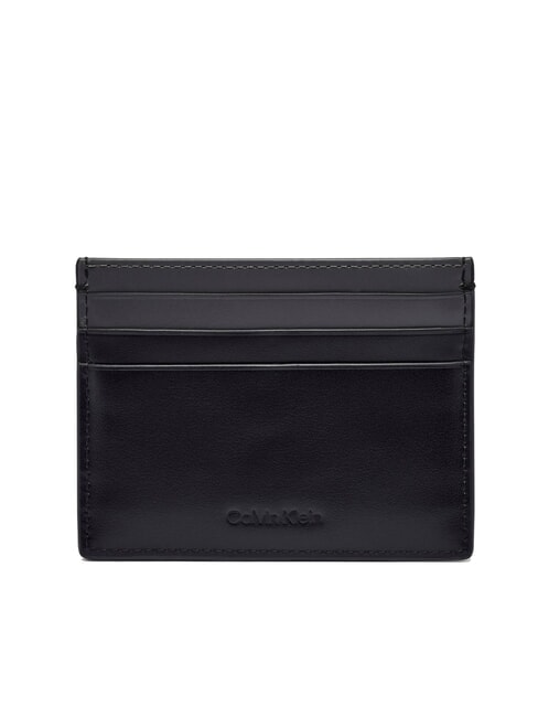 BOLD LOGO Leather credit card holder on black - Men’s Wallets