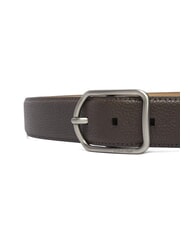 CALVIN KLEIN CLASSIC ROUND Hammered leather belt ck dark brown - Belts - 2