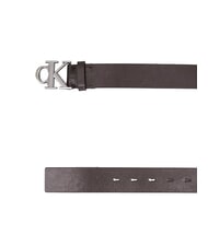 CALVIN KLEIN CK HARDWARE Leather belt ck dark brown/antique silver - Belts - 2
