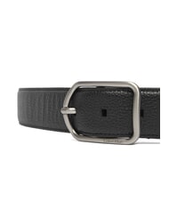 CALVIN KLEIN CLASSIC ROUND Hammered leather belt - Belts