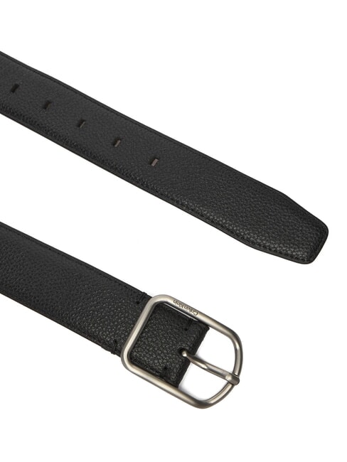 CLASSIC ROUND Hammered leather belt on black - Belts