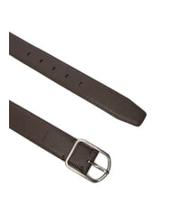 CALVIN KLEIN CLASSIC ROUND Hammered leather belt ck dark brown - Belts - 3