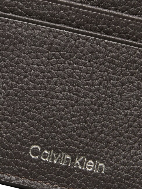FOIL EMBOSS  Flat leather card holder ck dark brown - Men’s Wallets