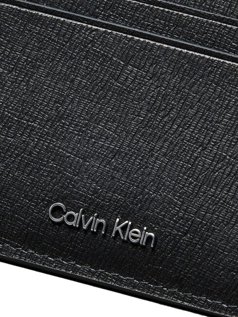 LOGO HARDWARE SAFFIANO Leather credit card holder on black - Men’s Wallets